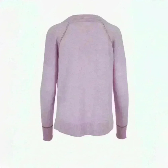 VERONICA BEARD Preta Lilac V-Neck Cashmere Sweater - Picture 7 of 15